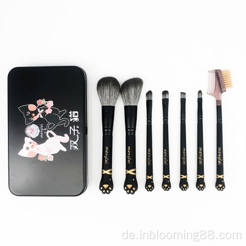 7-teiliges Lidschatten-Make-up-Pinsel-Set aus synthetischer Faser